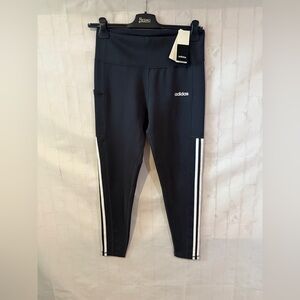Adidas Dark Gray Leggings with White Logo